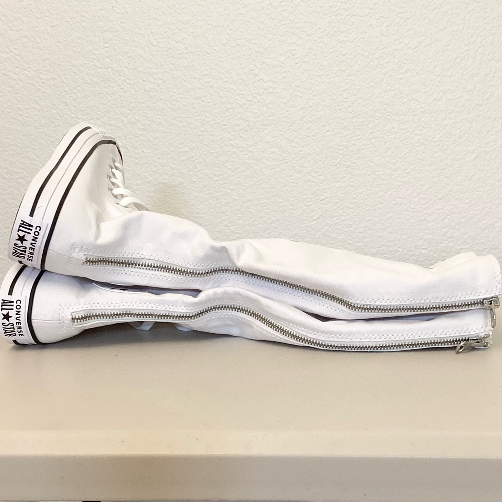 Converse 8 NIB Knee High XX-HI Tall Lace Up White Sneakers Authentic New In Box - Picture 7 of 11